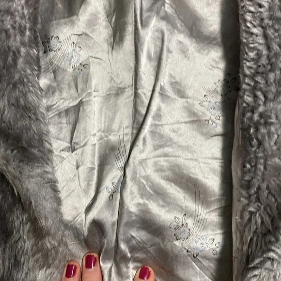 Vintage Regina Glenara by Glenoit Faux Fur Stole gray Wrap Lined USA - Picture 3 of 5